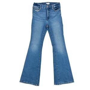 Good American High Rise Flare Jeans Womens 6 28x32 Medium Wash